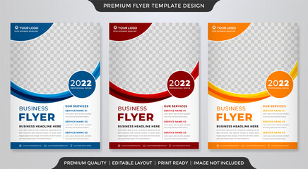 a4 business flyer layout template design with minimalist style and modern concept use for product presentation and business infographic