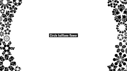 Circle halftone flower Frame	