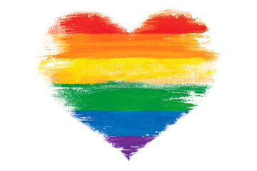 LGBT flag in the shape of a heart