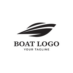 Simple abstract boat logo design template in the form of Letter S