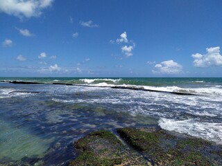 a beach with a beautiful view to take a vacation.