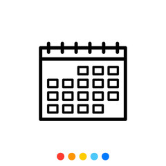Desktop calendar icon, Vector and Illustration.