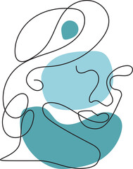 Collection of woman background set with color.Editable vector illustration for website, invitation,postcard and sticker