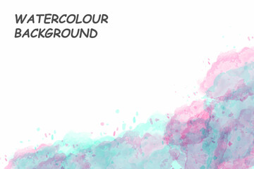 Blue pink white watercolor bright hand drawn vector paper texture background
