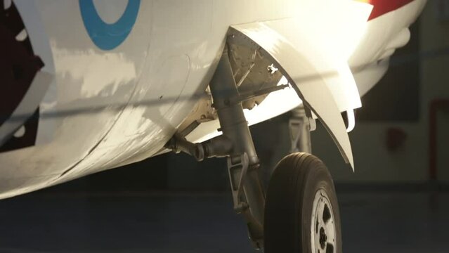 Landing Gear of An Old Pulqui II Jet Fighter Aircraft on Display in Buenos Aires, Argentina.
