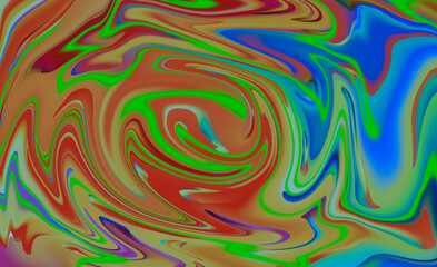 Liquid paint marbling, abstract banner with colors of the rainbow, red, green, blue, orange. Fluid artistic texture