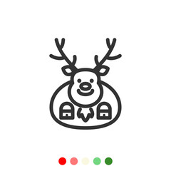 Cute reindeer icon, Vector and Illustration.