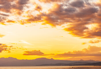 湘南海岸夕焼け　日本