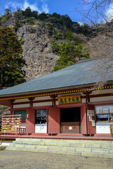 Main temple of Horaiji, Buddhist temple at Horai mount, Shinshiro city.