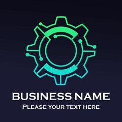 Gear techno logo template illustration
