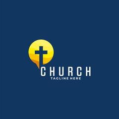 Church logo icon vector illustration concept