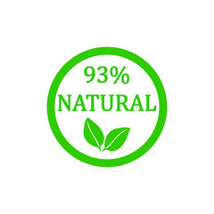 93% Natural Vector Badge Design Icon	
