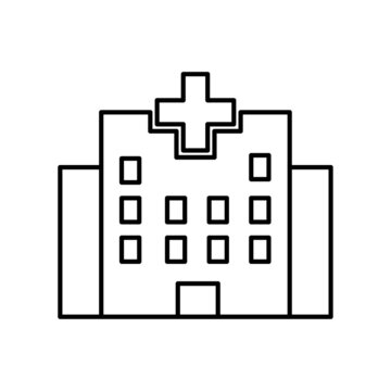 black outline hospital building icon clip art preview