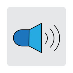 Illustration with speaker icon. Alert message. Music sound wave. Vector illustration. stock image.