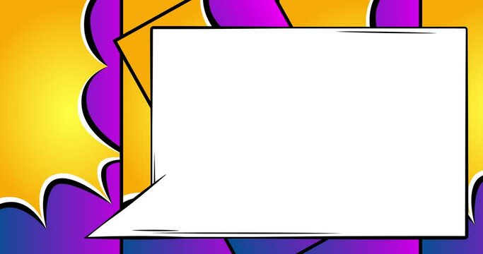 Abstract Colorful Pop art elements closing on black and opening on white Background. Manga intro Motion poster. 4k animated Comic book moving elements. Retro style title backdrop.