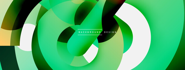 Round shapes circles and other geometric forms. Vector illustration for wallpaper banner background card or landing page