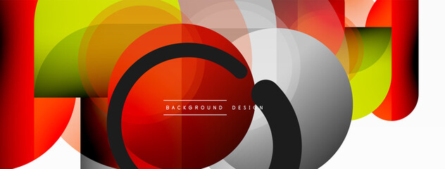 Fototapeta premium Round triangle shapes lines and circles. Geometric vector illustration for wallpaper banner background or landing page