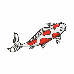 animals cartoon illustration a koi fish swimming in the water