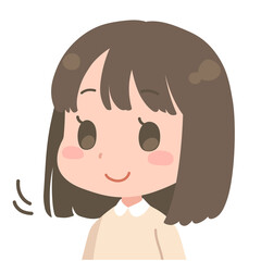 相槌を打つ女の子のイラスト