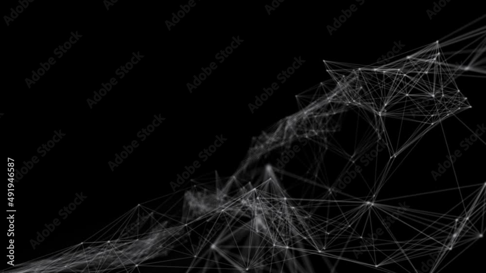 Poster abstract beautiful geometric background. abstract plexus futuristic, polygonal space with a dark bac
