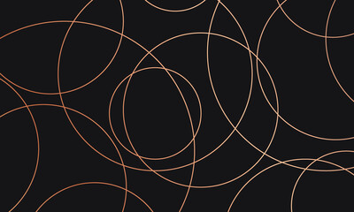 Modern abstract mosaic circle wallpaper in rose gold and black background