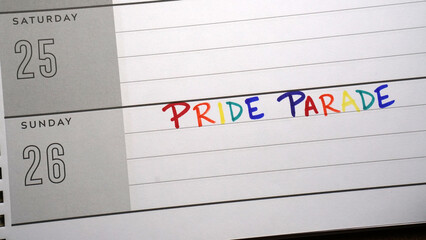 Calendar reminder about LGBTQ Pride Parade in June