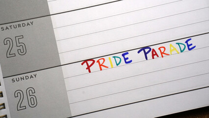 Calendar reminder about LGBTQ Pride Parade in June