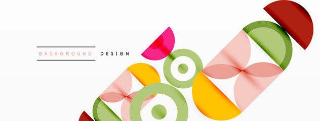 Colorful circle abstract background. Minimal geometric template for wallpaper, banner, presentation