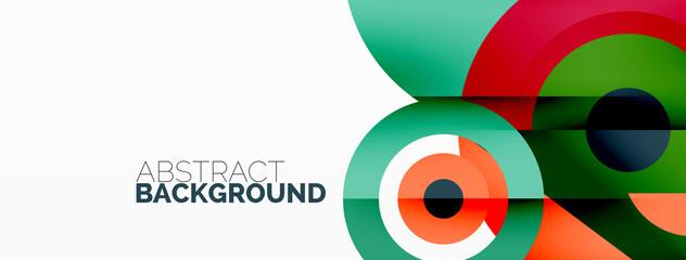 Fototapeta premium Rings and circles geometric abstract background for wallpaper, banner, backdrop