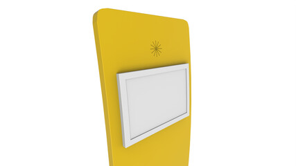 Logo mockup yellow billboard template 3d illustration rendering