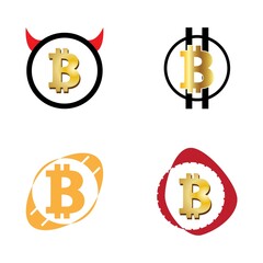 bitcoin crypto B letter logo symbol template design illustration vector