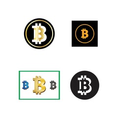 bitcoin crypto B letter logo symbol template design illustration vector