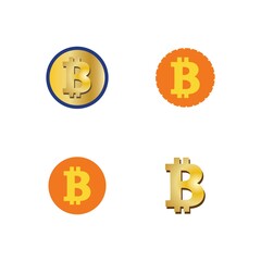 bitcoin crypto B letter logo symbol template design illustration vector