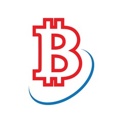 Obraz premium bitcoin crypto B letter logo symbol template design illustration vector