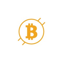Fototapeta premium bitcoin crypto B letter logo symbol template design illustration vector