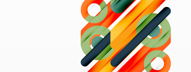 Lines geometric background. Stripes and rings composition business template for wallpaper, banner, background or landing
