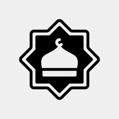 Mosque icon in solid style about ramadan, use for website mobile app presentation