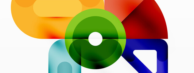 Obraz premium Creative geometric wallpaper. Circles, lines background. Business template for wallpaper, banner, background or landing