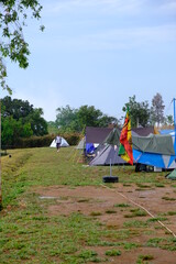 Rest day, camping tent see the beautiful nature