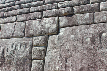 Paredes com pedras perfeitamente justapostas em machu picchu, Peru