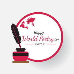 World Poetry Day Vector Illustration. Suitable for greeting card poster and banner.