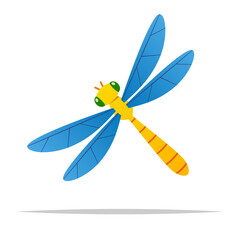 Dragonfly drawing vector isolated illustration