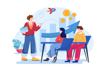 Business Activity Illustration concept. Flat illustration isolated on white background.
