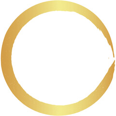 Luxury golden geometric circle shape brush. Gold paint decoration.