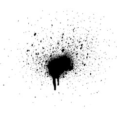 Abstract grungy graffiti black spray paint brush . © TWINS DESIGN STUDIO