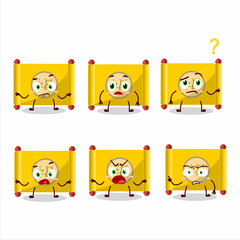Cartoon character of yellow paper roll chinese with what expression