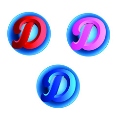 3d Letter D logo vector design with simple and modern colorful style. Illustration Of 3d Letter D