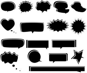 可愛い吹き出しのシルエット素材