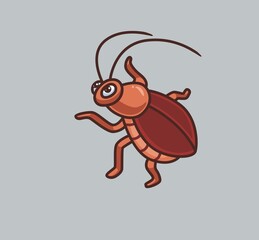 cute cockroach creature. isolated cartoon animal nature illustration. Flat Style suitable for Sticker Icon Design Premium Logo vector. Mascot Character