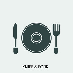 Knife_&_fork vector icon illustration sign